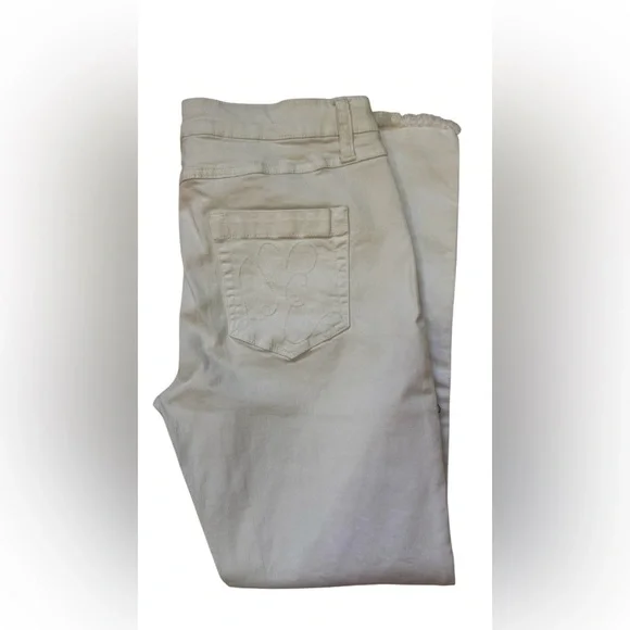 Libby Edelman White/Blk Sequin Skinny Jean side 8 - Picture 5 of 5